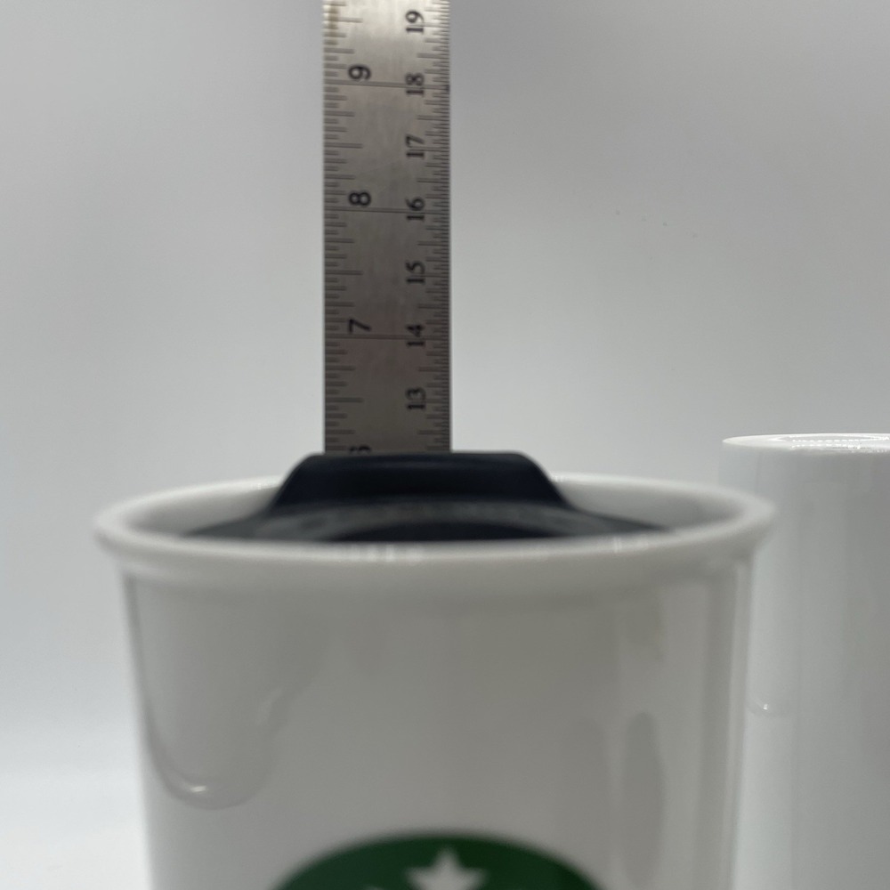 Set of 3 Starbucks Mermaid Tumbler Ceramic Travel Coffee Mug White 10 oz w/ Lids - Picture 9 of 9